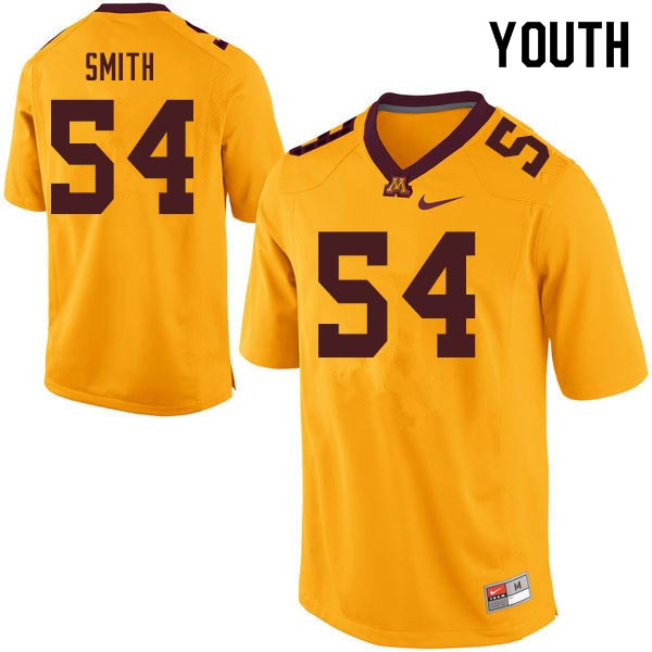 Youth #54 Bruce Smith Minnesota Golden Gophers College Football Jerseys Sale-Gold - Click Image to Close